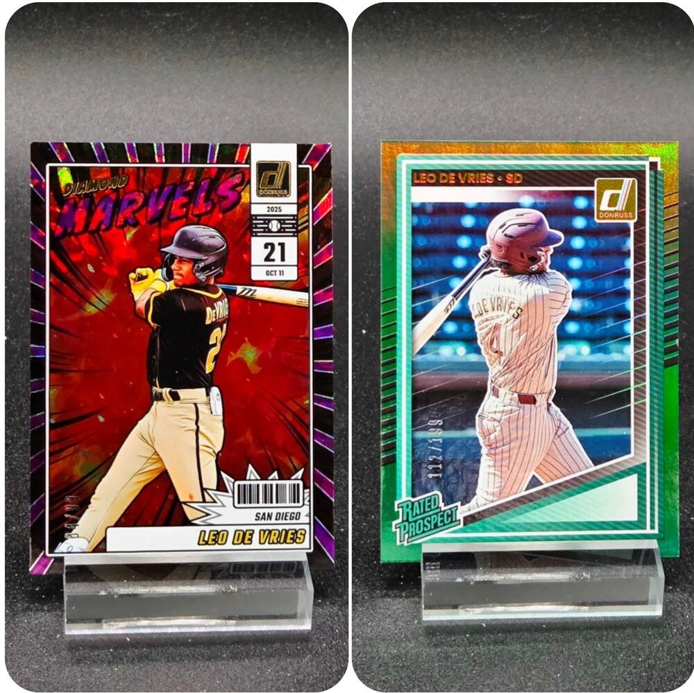 Leo De Vries Prizm Green /199 Diamond Marvels /99 RC Athletics Top Prospect